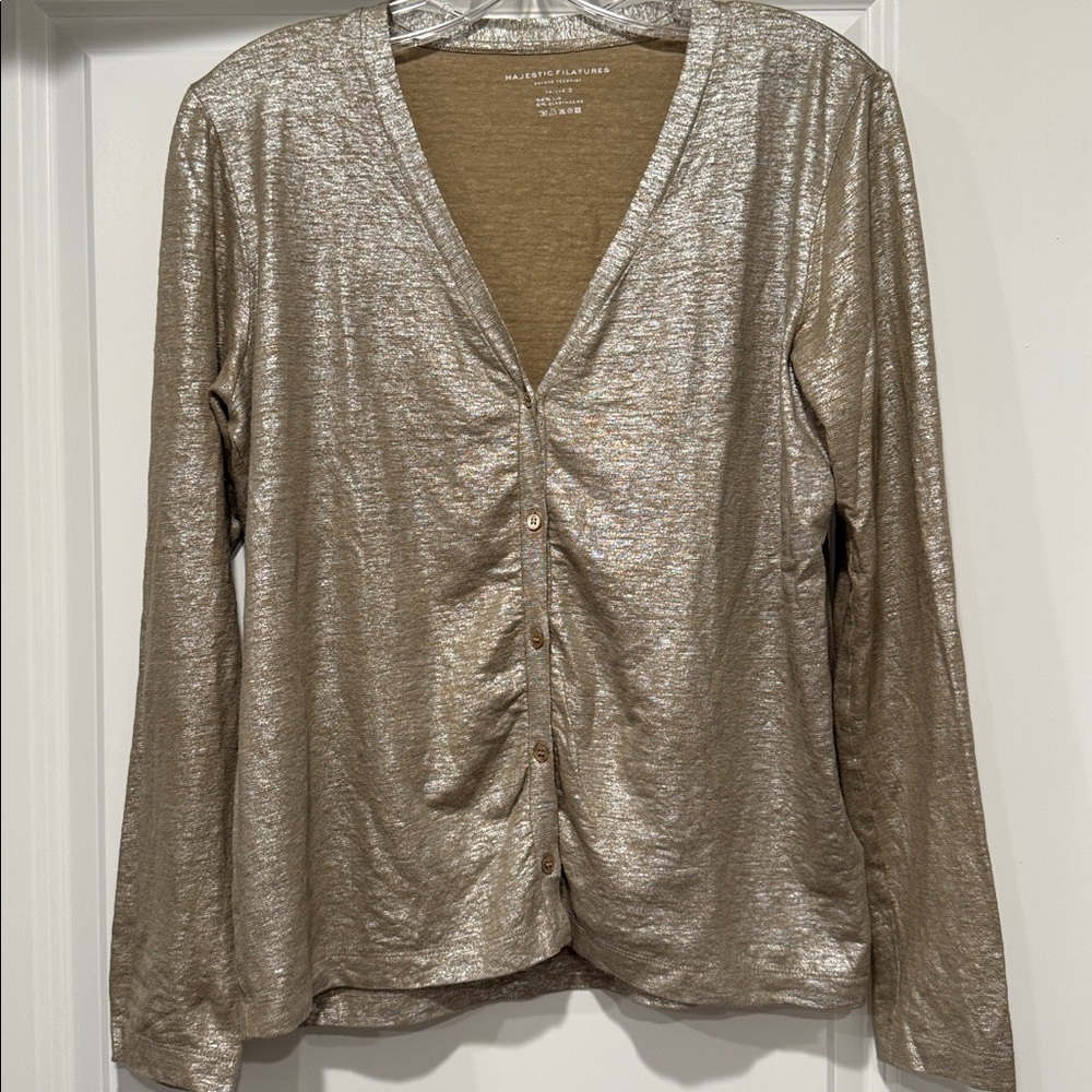 Majestic Filatures Gold Metallic Cardigan